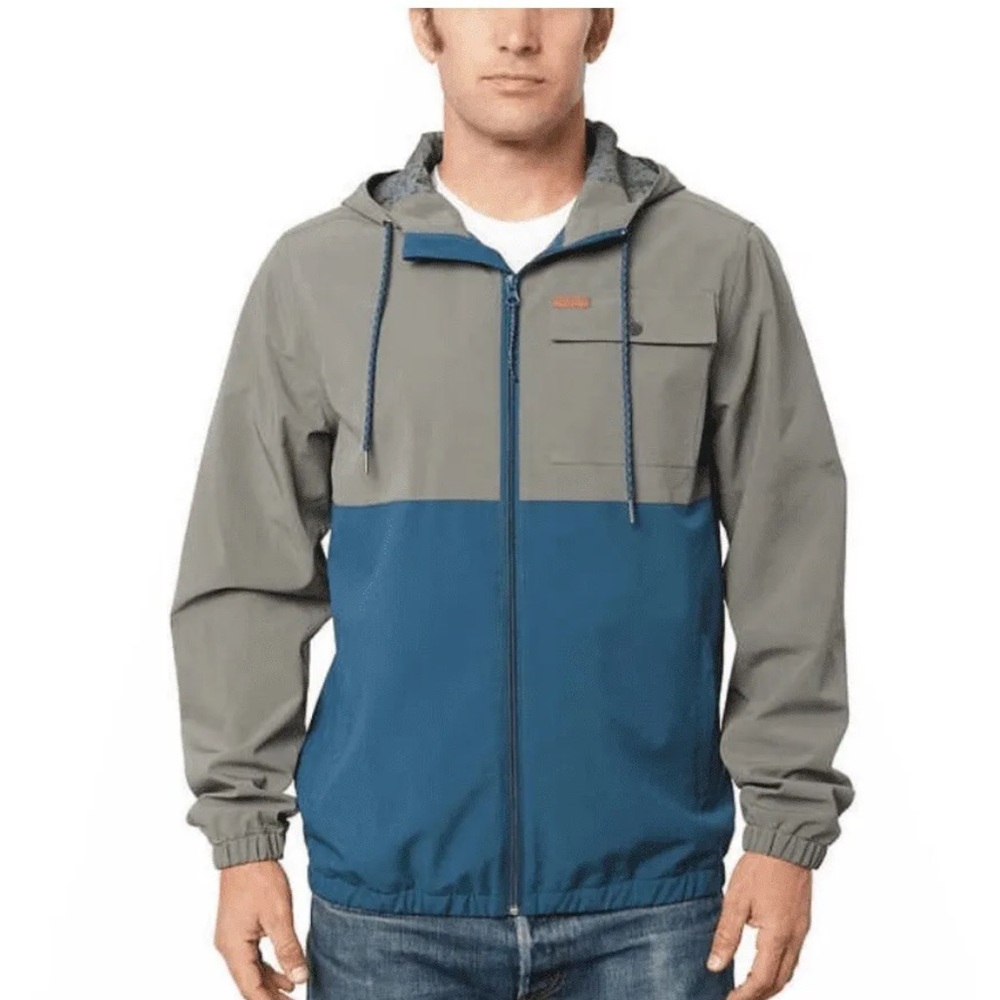 Voyager Blue and Army Green/Grey Windbreaker